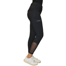 Carica l'immagine nel visualizzatore di Gallery, Pantaloni cargo da donna a vita alta grip ginocchio nero D·ISTINTO shop del cavallo