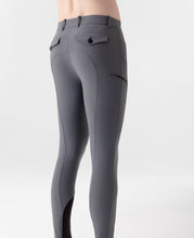 Load image into Gallery viewer, Pantaloni da uomo "Edek" grigio con grip al ginocchio Equiline shop del cavallo