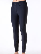 Carica l'immagine nel visualizzatore di Gallery, Pantaloni da donna a vita alta blu "Endrrakh" grip al ginocchio Equiline shop del cavallo