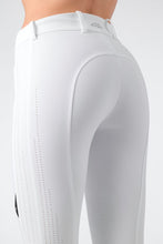 Carica l'immagine nel visualizzatore di Gallery, Pantaloni da donna a vita alta beige "Endrrakh" grip al ginocchio Equiline shop del cavallo