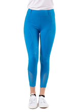 Carica l'immagine nel visualizzatore di Gallery, Leggings da bambina con grip al ginocchio cobalto "Orchidea" D·ISTINTO shop del cavallo