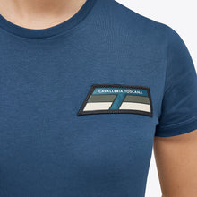 Carica l'immagine nel visualizzatore di Gallery, T-shirt da donna in cotone Ocean Blue Cavalleria Toscana shop del cavallo