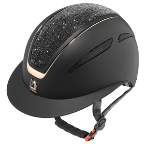 Casco visiera larga "Nettuno" nero Tattini shop del cavallo