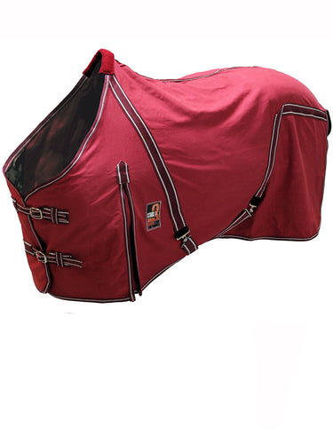 Coperta in cotone bordeaux Three Stars shop del cavallo