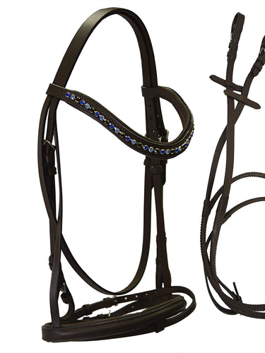 Testiera crystal blu con redini Winner shop del cavallo