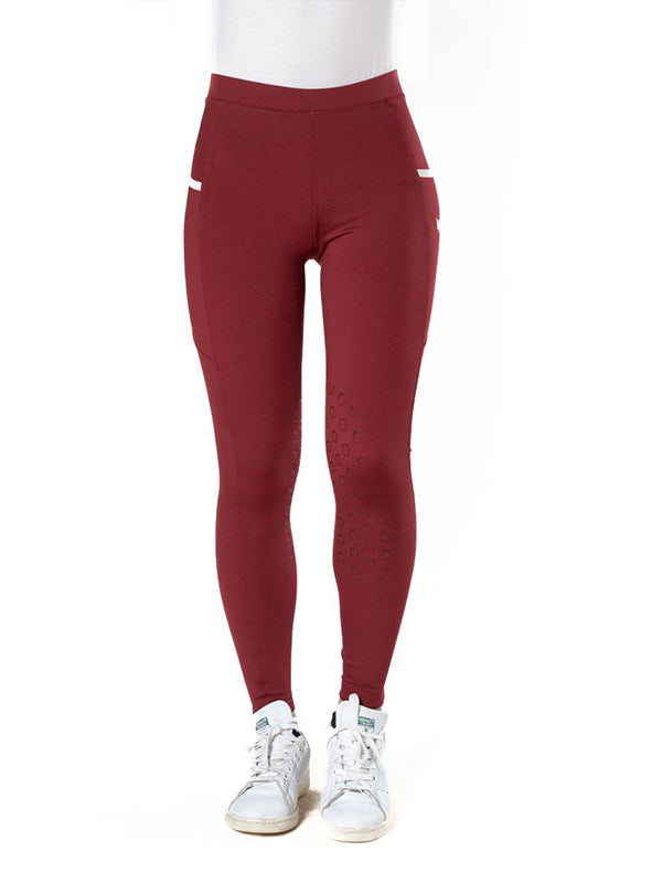 Leggings da bambina bordeaux grip al ginocchio Winner shop del cavallo