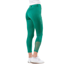 Load image into Gallery viewer, Leggings da donna con grip al ginocchio verde mare &quot;Orchidea&quot; D·ISTINTO shop del cavallo
