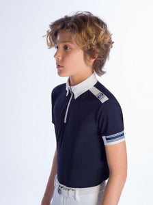 Polo concorso da bambino a maniche corte "Laser cut" Cavalleria Toscana shop del cavallo