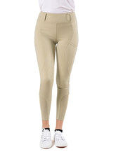 Carica l&#39;immagine nel visualizzatore di Gallery, Leggings da donna con grip al ginocchio beige &quot;Orchidea&quot; D·ISTINTO shop del cavallo
