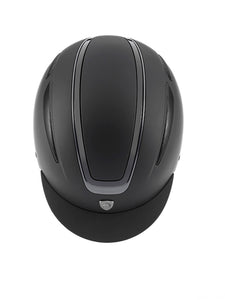 Casco visiera larga nero "Giove" Tattini shop del cavallo