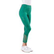 Carica l&#39;immagine nel visualizzatore di Gallery, Leggings da donna con grip al ginocchio verde mare &quot;Orchidea&quot; D·ISTINTO shop del cavallo
