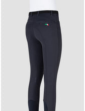 Load image into Gallery viewer, Pantaloni da bambino blu &quot;Jhoank&quot; grip al ginocchio Equiline shop del cavallo
