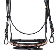 Load image into Gallery viewer, Testiera inglese con clincher oro rosa Equestro shop del cavallo
