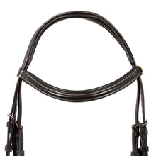 Load image into Gallery viewer, Testiera anatomica rialzata con redini Dark Brown Equestro shop del cavallo
