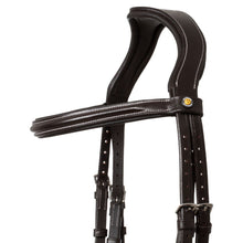 Load image into Gallery viewer, Testiera anatomica rialzata con redini Dark Brown Equestro shop del cavallo
