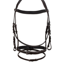 Load image into Gallery viewer, Testiera anatomica rialzata con redini Dark Brown Equestro shop del cavallo
