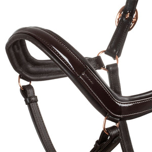 Capezza anatomica con fibbie rose gold Equestro shop del cavallo