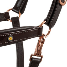 Load image into Gallery viewer, Capezza anatomica con fibbie rose gold Equestro shop del cavallo
