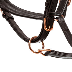 Capezza anatomica con fibbie rose gold Equestro shop del cavallo