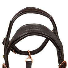 Load image into Gallery viewer, Capezza anatomica con fibbie rose gold Equestro shop del cavallo
