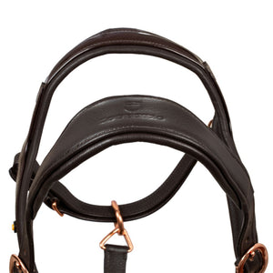 Capezza anatomica con fibbie rose gold Equestro shop del cavallo