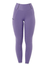 Carica l&#39;immagine nel visualizzatore di Gallery, Leggings da bambina &quot;Dahlia Purple&quot; full grip Equestro shop del cavallo
