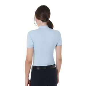 Polo da donna slim fit traspirante celeste Equestro shop del cavallo