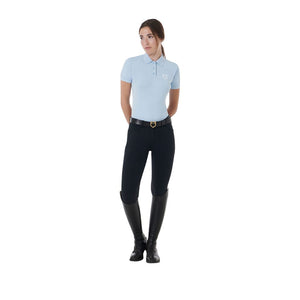 Polo da donna slim fit traspirante celeste Equestro shop del cavallo