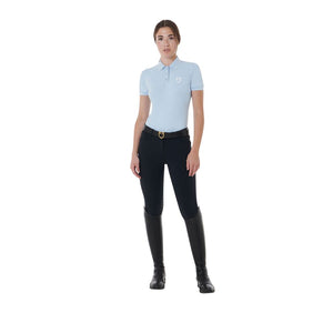 Polo da donna slim fit traspirante celeste Equestro shop del cavallo