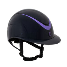 Load image into Gallery viewer, Casco &quot;Galaxy shine&quot; visiera larga blu-viola Equestro shop del cavallo
