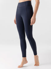 Carica l&#39;immagine nel visualizzatore di Gallery, Leggings da donna blu &quot;Knee&quot; full grip a vita alta Equiline shop del cavallo
