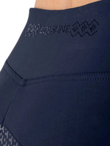 Leggings da donna blu "Knee" full grip a vita alta Equiline shop del cavallo