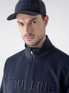 Felpa da uomo blu full zip "Egar" Equiline shop del cavallo