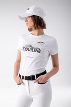 Carica l&#39;immagine nel visualizzatore di Gallery, T-shirt da donna con strass &quot;Cubby&quot; blu Equiline shop del cavallo
