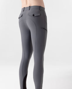 Pantaloni da uomo "Edek" grigio con grip al ginocchio Equiline shop del cavallo