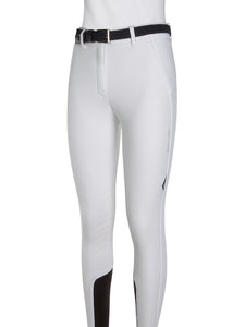 Pantaloni concorso da donna vita alta grip al ginocchio "Cerink" bianco Equiline shop del cavallo