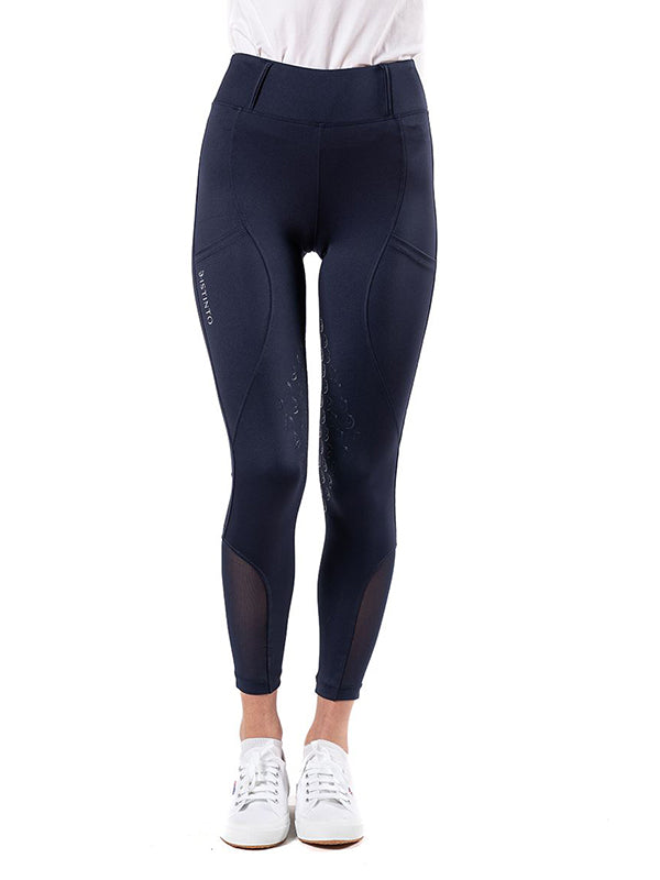 Leggings da donna con grip al ginocchio blu 