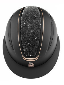 Casco visiera larga "Nettuno" nero Tattini shop del cavallo