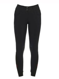 Pantaloni donna vita alta neri CT Team Red Stripe full grip Breeches shop del cavallo