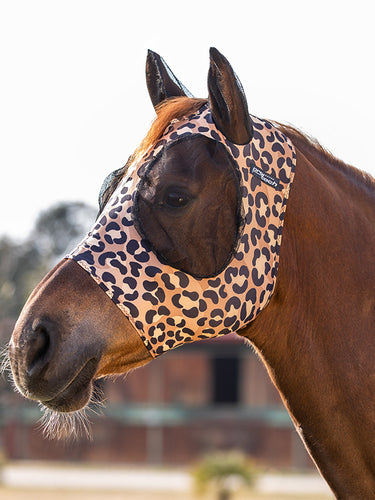 Maschera in lycra antimosche da riposo Leopardata shop del cavallo