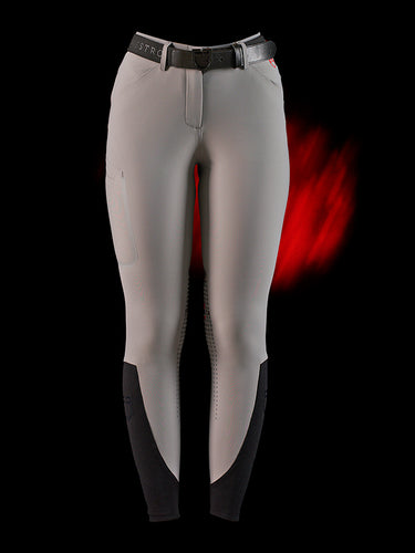 Pantaloni da donna con grip al ginocchio grigio Ridertech Equestro shop del cavallo