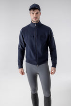 Carica l&#39;immagine nel visualizzatore di Gallery, Felpa da uomo blu full zip &quot;Egar&quot; Equiline shop del cavallo
