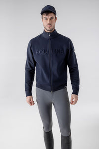 Felpa da uomo blu full zip "Egar" Equiline shop del cavallo