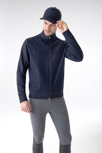 Felpa da uomo blu full zip "Egar" Equiline shop del cavallo