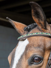 Carica l&#39;immagine nel visualizzatore di Gallery, Testiera crystal verde con redini Winner shop del cavallo
