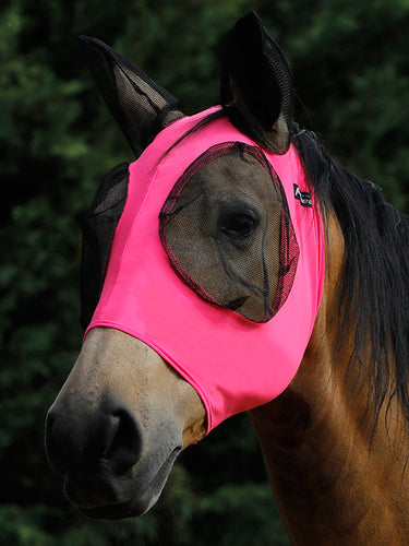 Maschera in lycra antimosche da riposo fucsia shop del cavallo