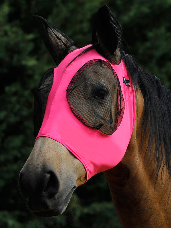 Maschera in lycra antimosche da riposo fucsia shop del cavallo