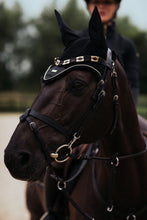 Load image into Gallery viewer, Cuffia black gold Equestrian Stockholm shop del cavallo
