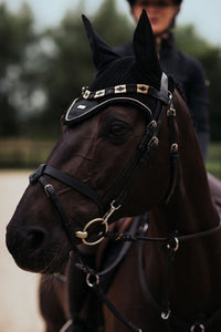 Cuffia black gold Equestrian Stockholm shop del cavallo