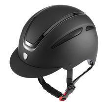 Load image into Gallery viewer, Casco visiera larga nero &quot;Giove&quot; Tattini shop del cavallo
